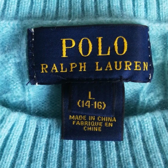 Polo Ralph Lauren 100% Cashmere Cable-knit Sweater, Tag girl L(14-16) - Picture 2 of 12